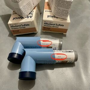 2 Inhaler CASES NEW with expire albuterol sulfate BOXES NOT INCLUDED